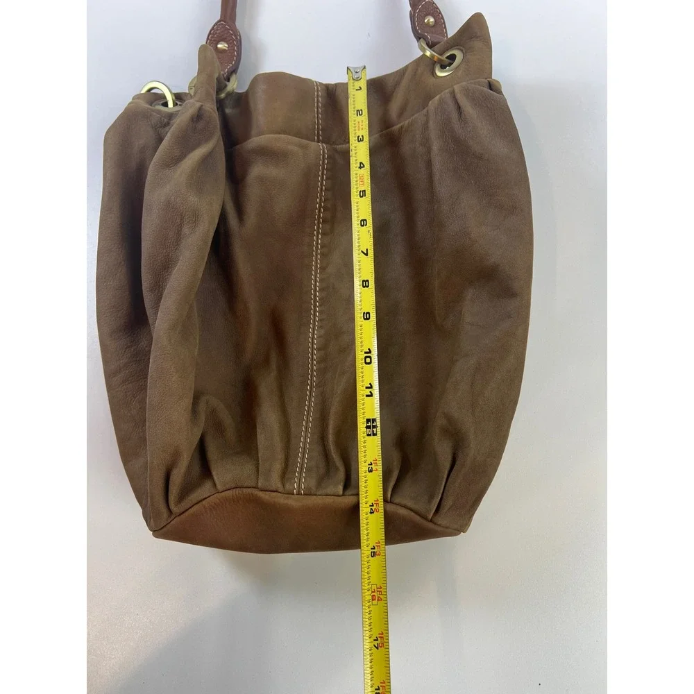 Coldwater Creek Brown‎ Leather Bucket Bag Shoulder Bag Everyday Purse